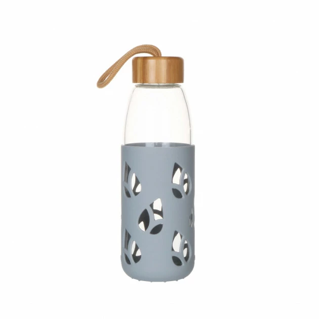 Bouteille en Verre avec Protection Silicone Gris 55 cl Pebbly Tout neuf ???? Bouteille en Verre avec Protection Silicone Gris 55 cl Pebbly ???? -Boutique Luigi Bormioli bouteille en verre avec protection silicone gris 55 cl pebbly